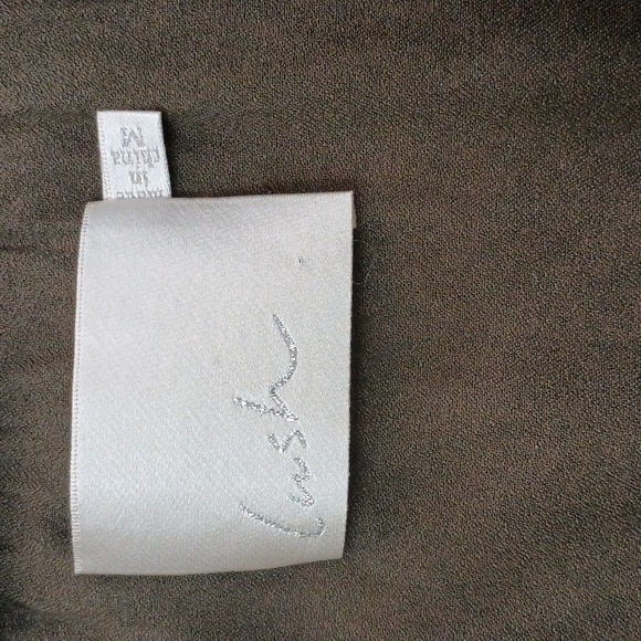 Lush Bamboo & Polyester Olive Midi Dress with Frayed Ruffle Detail - Picture 4 of 7